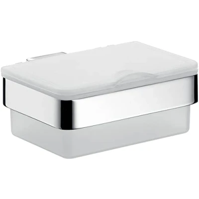 Imagen de Emco Loft 53900101 Caja para toallitas húmedas (plástico, 155,5 mm de Ancho), Color Blanco y Cromado
