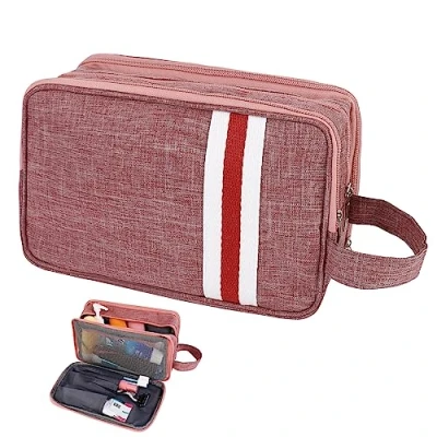Imagen de AiQInu Neceser Viaje,Impermeable de Gran Capacidad Maquillaje,Bolsa Aseo para Hombre y Mujer Accesorios Viaje (Rosa)