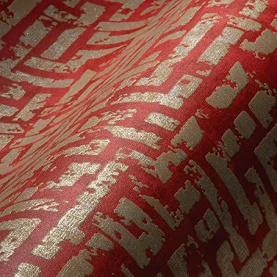 Imagen de Livingwalls My Home Spa Gliter 386954 Papel pintado (10,05 x 0,53 m), color rojo y dorado