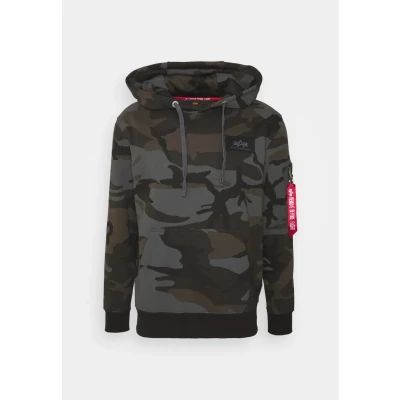 Imagen de Alpha Industries CAMO Jersey con capucha, Hombre, Talla: Small, Black