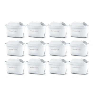 Imagen de Filtros de agua Hydro Pure+ Pack 12 Cartuchos filtrantes compatibles con jarras Brita Maxtra/Maxtra+/PerfectFit/Basics que reducen la cal y el cloro NO REQUIERE ADAPTADOR