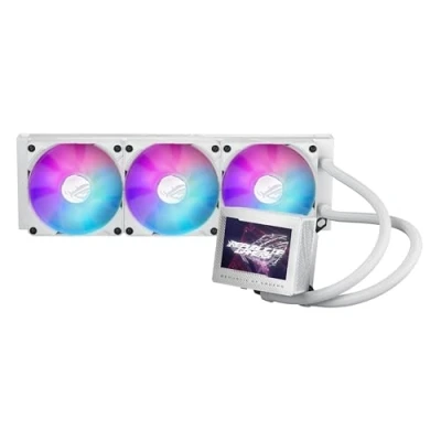 Imagen de ASUS ROG Ryujin III 360 ARGB Refrigerador líquido todo en uno, Cooler CPU con LCD 3.5&quot;, Bomba Asetek de 8ª generación, Ventiladores radiador 120 mm, Daisy Chain, blanco