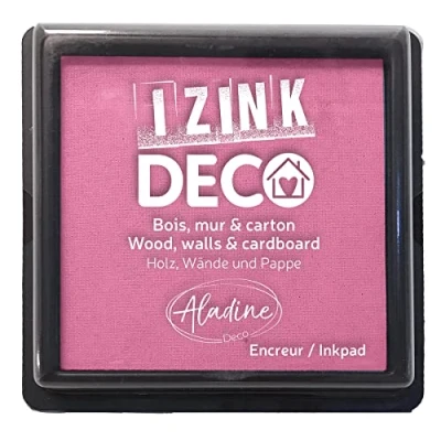 Imagen de Aladine Izink Déco Tinta talla XL 10 x cm Pigmentos muy cubiertos, secado rápido Espuma de alta calidad Ideal para impresiones creativas en pared, madera y cartón Rosa pastel