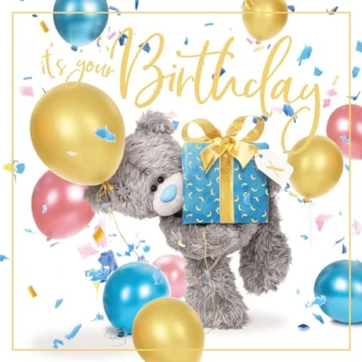 Imagen de Me To You Bear It&#039;s Your Birthday Tarjeta 3D, mezclada, tamaño: 6 x 6, ALV93047
