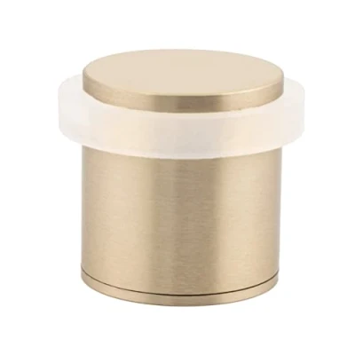 Imagen de Tope de Puerta 28 x 30 mm Base Roscada Laton Incluye Tornillo + Taco Sujeción EVI Herrajes (Laton Mate Goma Blanca)