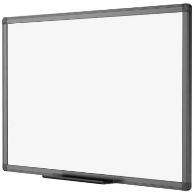 Imagen de VIZ PRO Pizarra blanca magnética borrable en seco 90 x 60 cm A1 con marco de aluminio negro y portabolígrafos