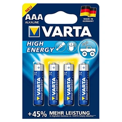 Imagen de VARTA Batería Capacidad Alcalina 1240 mAh Equivalencia AAA AM4 Micro 1.5V Alta Energía