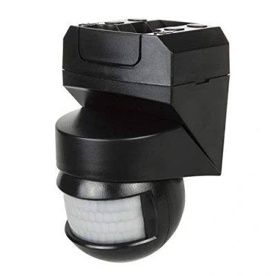 Imagen de Maclean MCE295 sensor de movimiento por infrarrojos 180 + 360 con crepuscular alcance hasta 12 m IP54 Negro