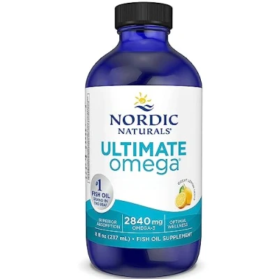 Imagen de Nordic Naturals, Ultimate Omega, 2840mg Omega 3, Aceite de Pescado con EPA y DHA, Sabor Limón, 237ml, Testado en Laboratorio, Sin Soja, Gluten, No GMO