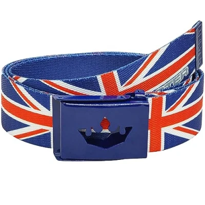 Imagen de Meister Player Cinturón de Golf Cinta Tejida Ajustable y Reversible Union Jack