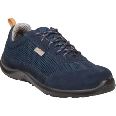 Imagen de Deltaplus COMOSPBL39 Zapatos bajos de gamuza dividida con inserciones malla S1P Src, azul marino, talla 39, 40 EU