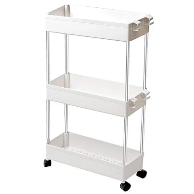 Imagen de T LoVendo TLV AM PB313 WHITE Carro Multiuso Auxiliar con Ruedas Almacenamiento Cocina Baño Estrecho
