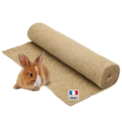 Imagen de La cordeline Alfombra de camada cáñamo para roedores 50 cm x 2 m Conejos, Conejillo Indias.., Natural