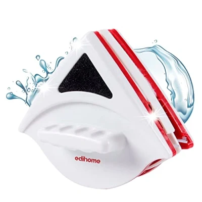 Imagen de Edihome, Limpia Cristales Magnético, con Doble Lateral para Ventanas de 15 24 mm, Profesional, Limpiacristales, Incluye 6 esponjas, 4 escobillas, 2 ajustadores esponjas (Set Base)