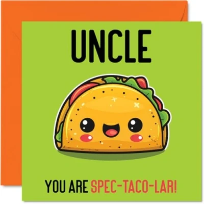 Imagen de tarjetas de cumpleaños para tío, Spec Taco lar, divertida tarjeta feliz tío sobrino, sobrina, regalos cumpleaños, felicitación broma 145 mm x