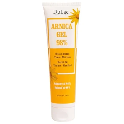 Imagen de Dulàc Árnica Gel 100 ml Efecto Frio para Contusiones e Hinchazones, Crema de 98% No Grasa, Fórmula Natural, Acción Intensa Ideal Masaje Deportivo, Muscular y Articular