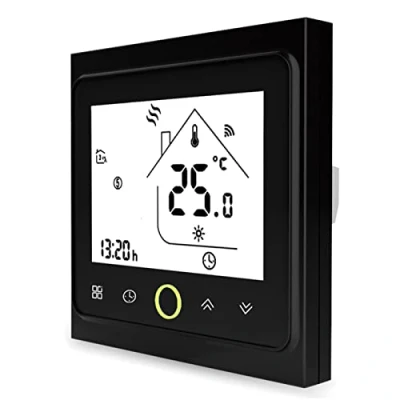 Imagen de Termostato Inteligente WiFi Controlador de Temperatura, Smart Life App Control Remoto para calefacción eléctrica Funciona con Alexa 16A, Solo Red 2.4Ghz, Se Requiere Cable Neutro, Negro