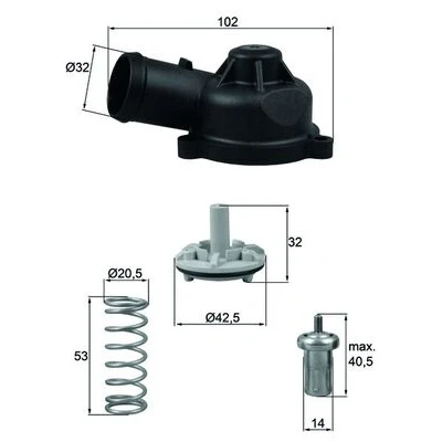 Imagen de MAHLE ORIGINAL TI 244 83D Termostato, refrigerante 83 con junta VOLKSWAGEN: Golf 6, 5, Scirocco III, SEAT: Leon II Hatchback, Ibiza 3, 4