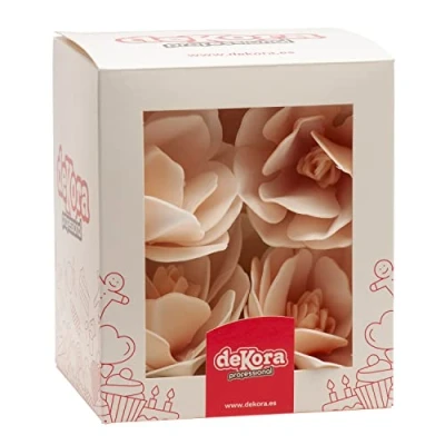 Imagen de Dekora Decoración Comestible de Tartas Oblea Magnolia Color Blanco 6,5 7 cm