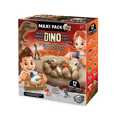 Imagen de Buki France Dinosaurios Dino Huevos Maxi Pack x12, Multicolor (2138)