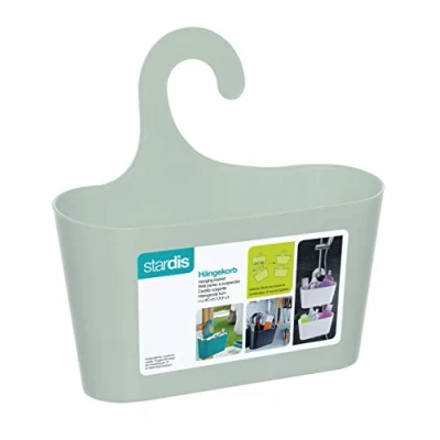 Imagen de stardis Cesta de Ducha Verde con Gancho para Colgar, Estante