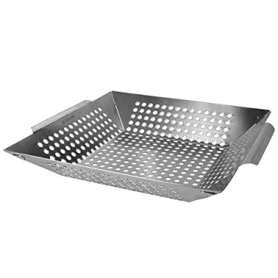 Imagen de Navaris Bandeja para Parrilla de Acero Inoxidable rustidera Horno 35x30x6cm Fuente Grande Barbacoa Tazón Grill