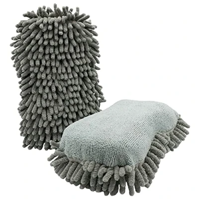 Imagen de D&amp;W The Motion Corporation Esponja de Microfibra Chenilla 325360, Color Gris