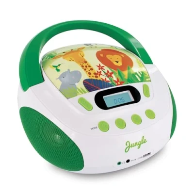 Imagen de Metronic 477144 Radio CD/MP3 para Llave USB/Disco Duro Externo/Auricular Verde/Blanco