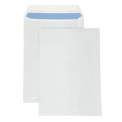 Imagen de PAKNOR® 50 sobres blancos DIN C4, 229 x 324 mm, 90 g, sin ventana, solapa recta, cierre autoadhesivo, grandes, formato A4, color marrón, C4 (blanco, C4)