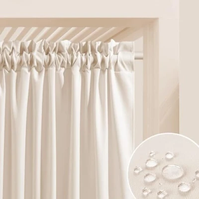 Imagen de ROOM99 Garden Line Cortinas para Exteriores con Cinta fruncidora (155 x 200 cm de Ancho Altura, Resistente a la Intemperie, Impermeable, protección Solar, jardín, al Viento, Color