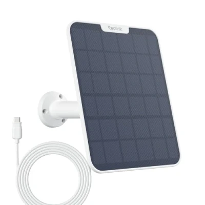 Imagen de Reolink [Versión Actualizada 2023] 6W Panel Solar (Blanco) para Cámara Vigilancia Inalámbrica con Batería, Fuente de Alimentación Continua, Impermeable, 360 Montaje Ajustable(con Cable 4m)