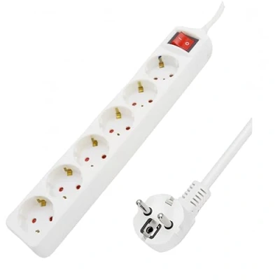 Imagen de Don Feliz Regleta alargador de enchufes, Base Multiples enchufes Schucko con Interruptor, Proteccion para niños,16a/250v 3680w, Cable 3g1.5m㎡ lontitud 1,5m, 3m o 5m (6 Tomas, 3 M)