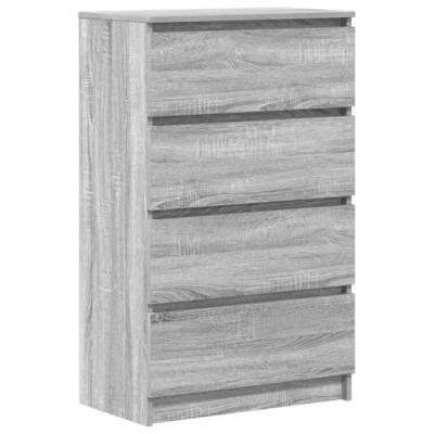 Imagen de vidaXL Aparador Armario Auxiliar Alacena Mesa Consola Entrada Pasillo Vestíbulo Recibidor Mueble de Madera Contrachapada Sonoma Gris 60x35x98,5 cm
