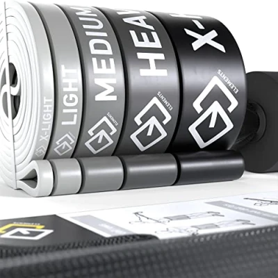 Imagen de GJELEMENTS Bandas Elásticas de Musculación Set Gomas Premium Juego Cintas Resistencia para Tracciones, Pull Ups, Ejercicios Glúteos, Entrenamiento Fuerza, Fitness
