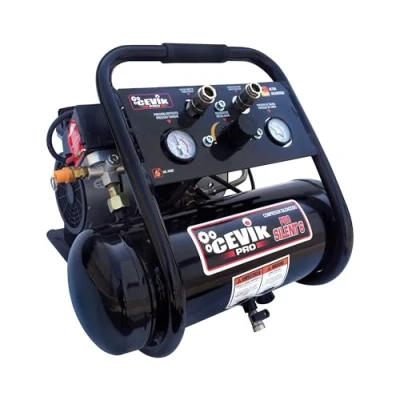 Imagen de CEVIK PRO CA PRO6SILENT Compresor de Aire Silencioso 62 dB Capacidad 6 Litros Motor 1HP Presión Máx 8 Bar Caudal 110 l/min Sin Aceite Mantenimiento Compacto y Portátil