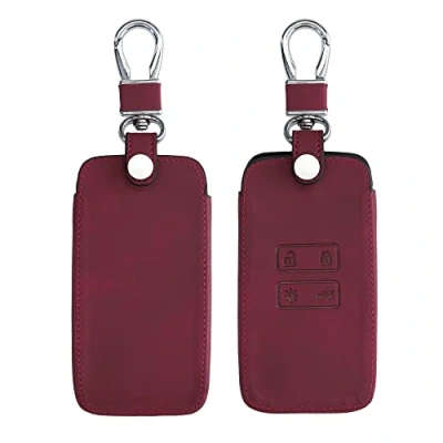 Imagen de kwmobile Funda Compatible con Renault Llave de Coche Smart Key 4 Botones (Solo Keyless Go) Carcasa Piel sintética Protector para Mando en Rojo Oscuro