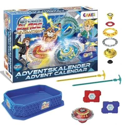 Imagen de CRAZE Calendario De Adviento Con Juguetes, Incluye Peonzas Blade Y Su Estadio Batalla, Navidad Para Niños Niñas