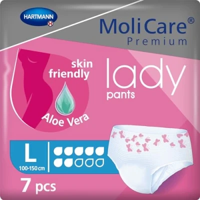 Imagen de MoliCare Pants Lady: Ropa Interior para Pérdidas de Orina Mujer, Cómodo y Fácil Usar; Incontinencia; 7 Gotas; Talla L; Unidades