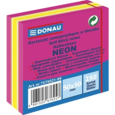 Imagen de Danubio 7575021 99 Mini de notas adhesivas, 50 x mm, 1 250 hojas, Neon/Pastel, varios tonos color rosa