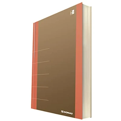 Imagen de DONAU Life 1370001FSC 12 Bloc de notas cuadriculado con organizador, 80 páginas, tapa blanda, color naranja, para oficina, escuela y hogar, diario, cuaderno notas, diseño elegante, FSC®