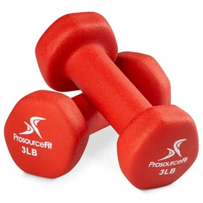 Imagen de ProsourceFit Neoprene Mancuernas, Unisex Adult, Rojo, Talla Unica