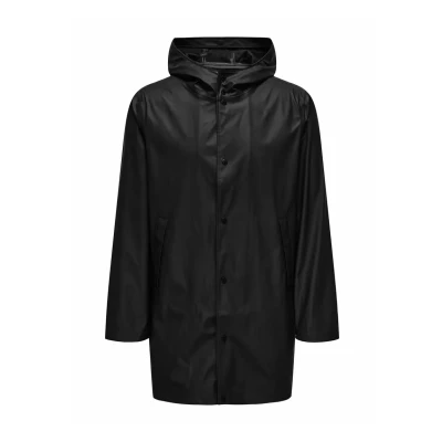 Imagen de ONLY &amp; SONS Onsluca Rain Coat Otw Abrigo para Lluvia, Negro, L Hombres