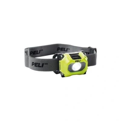 Imagen de Peli 2755Z0 LED Linterna frontal segura y aprobada para ATEX Zona 0, bomberos uso industrial, IP54 resistente al polvo agua, 115 Lúmenes, Color: Amarillo