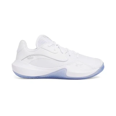 Imagen de Under Armour Lockdown 7 LOW Zapatillas de baloncesto, Hombre, Talla: 40.5, White/metallic silver Piel imitación/tela