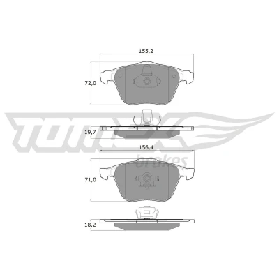 Imagen de TOMEX brakes TX 17 74 Juego de pastillas freno Eje delantero VOLVO: XC90 I, S60 S80 I