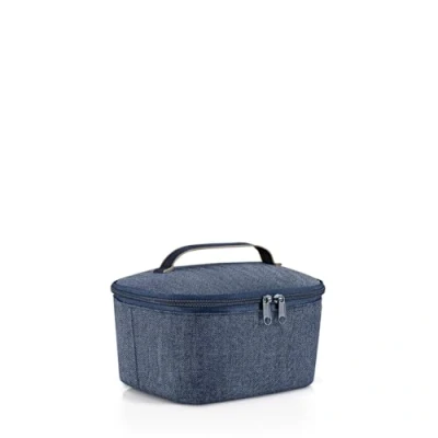 Imagen de reisenthel coolerbag S pocket Bolsa térmica para transportar comida, hecha de botellas PET recicladas, llevar la comida al trabajo o colegio, en negro, Couleur:herringbone dark blue