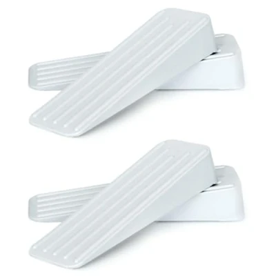 Imagen de Mario10 topes de puerta goma para interiores y exteriores, antideslizantes piso, soportes resistentes permanecer abierto, paquete 4 (blanco)