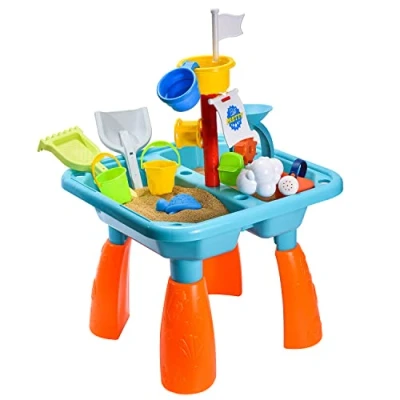 Imagen de YUDOXN Mesa de Agua y Arena Mesita Infantil para Juegos. Juguetes Playa niños, Arena.Seguro Portátil Fomenta el Juego Creativo. (Square Table)