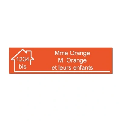 Imagen de Mygoodprice Placa para buzón, grabado de nombre y número, autoadhesiva personalizable, 10 x 2,5 cm, naranja