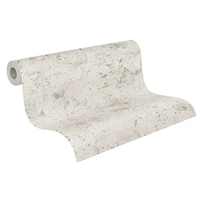 Imagen de A.S. Création Papel pintado Liso New Walls tejido no 10.05 m x 0.53 Gris Fabricado en Alemania 374292 37429 2